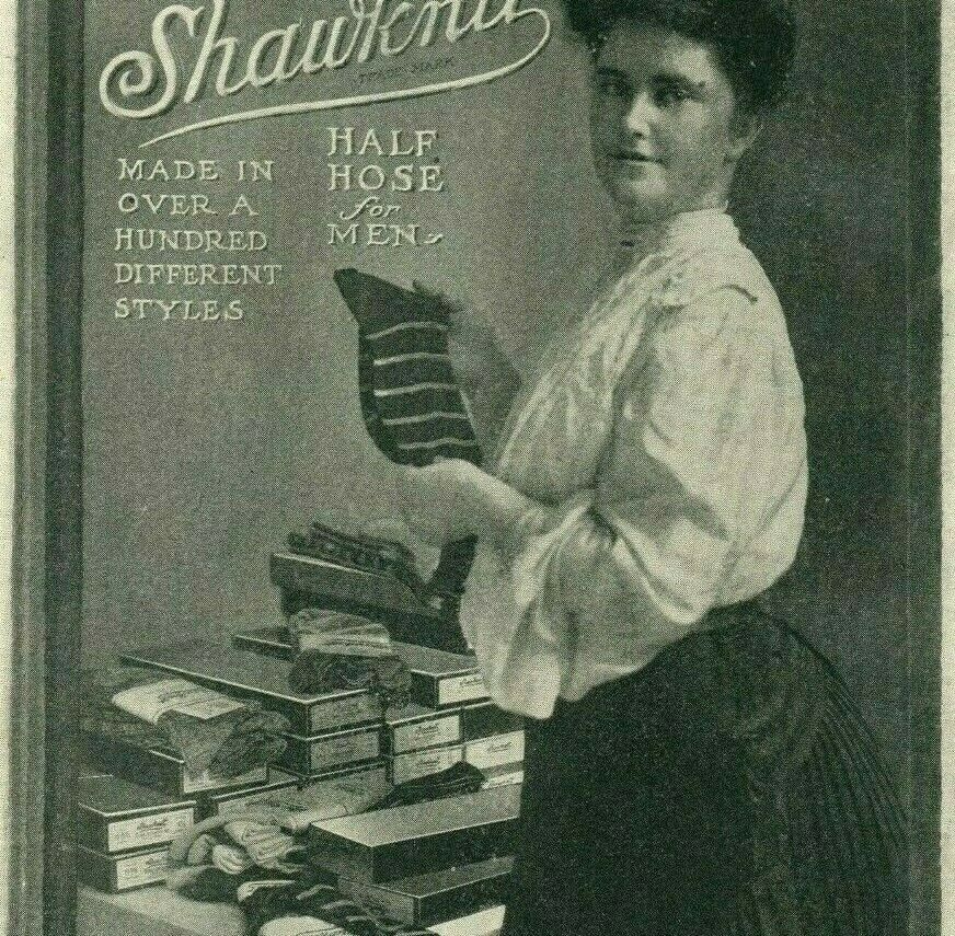 1904 Clothing Store Shaw Stocking Socks Hosiery Boxes Original Print Ad 4440