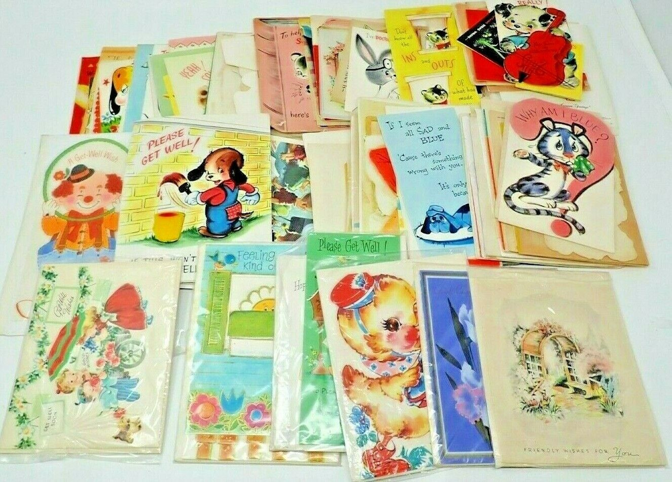 Vintage Set Of 120 1950s 1960s Sick Feel Better Get Well Cards