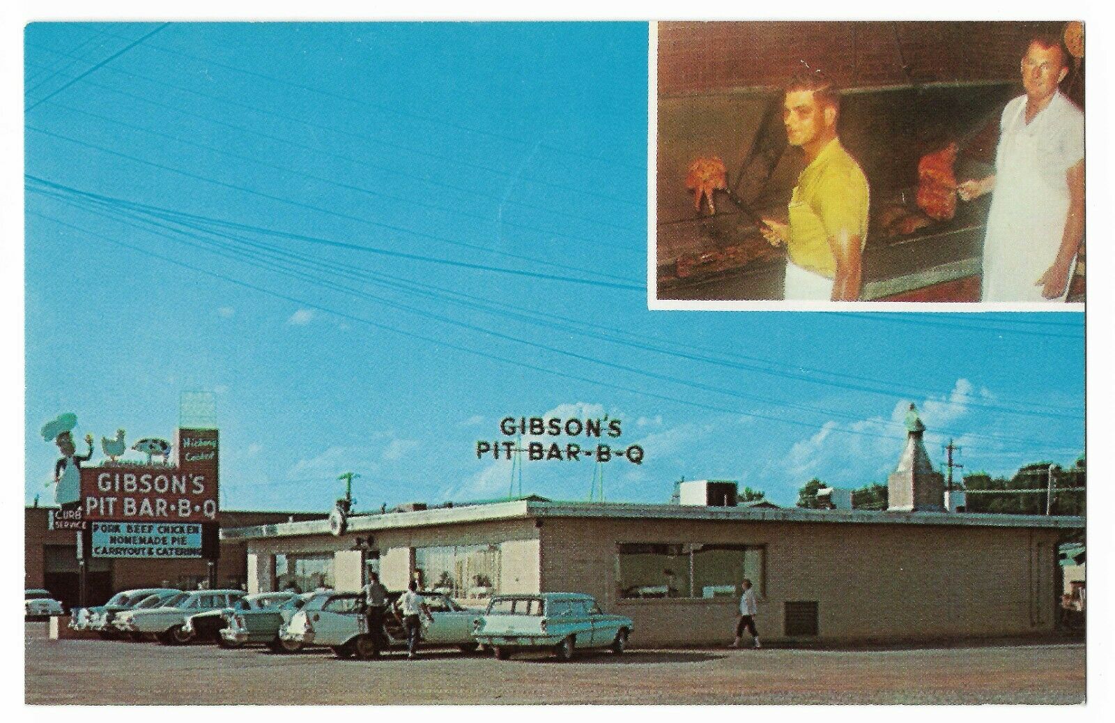 Ala. Gibson's Bar-b-q, Huntsville,alabama - Vintg Postcard - Roadside Americana