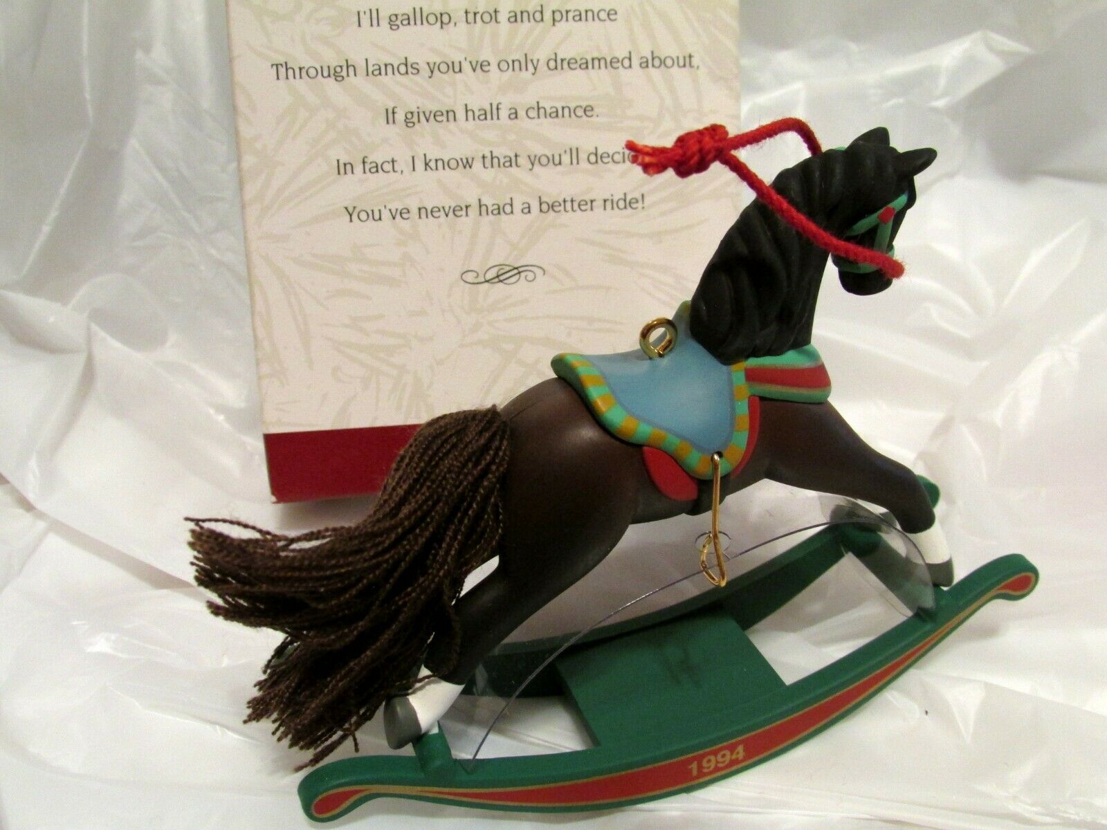 Hallmark Keepsake Liver Chestnut Rocking Horse Christmas Ornament 1994 Nib!
