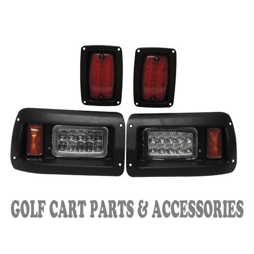 Club Car Ds Golf Cart Led Headlight & Tail Light Kit 1993-up Gas And Elec Models