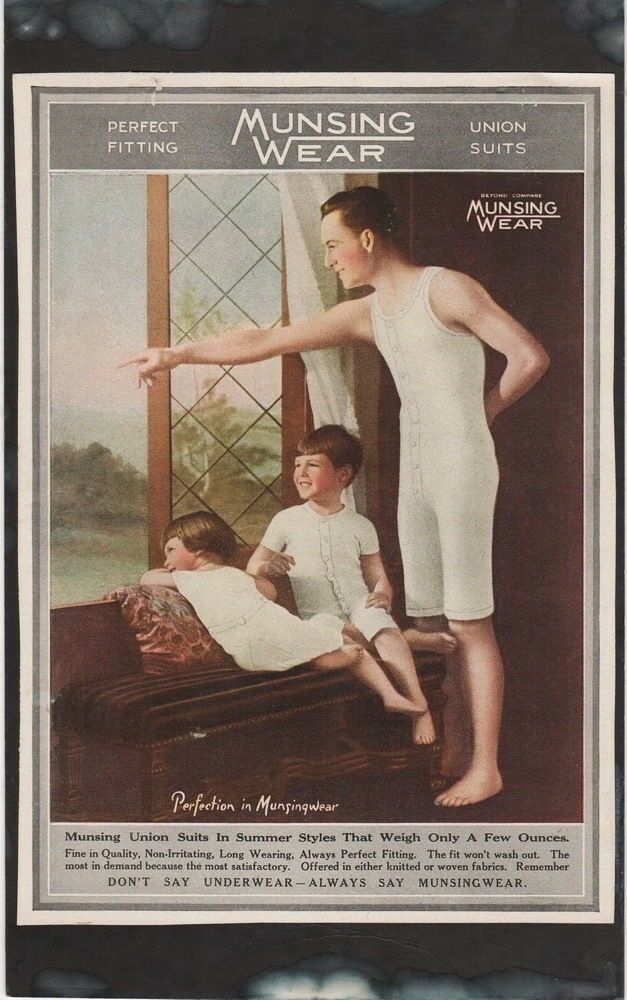 Munsing Wear Perfect Fitting Union Suits, Tear Sheet Add 1917