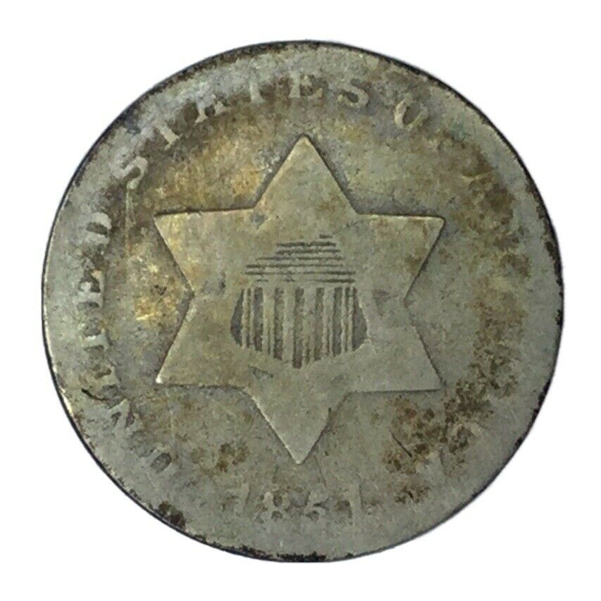 1851 3c Three Cent Silver G #