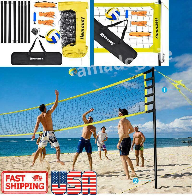 31x3ft Beach Volleyball Net Professional Team Sports Heavy Duty Set With Bag Us