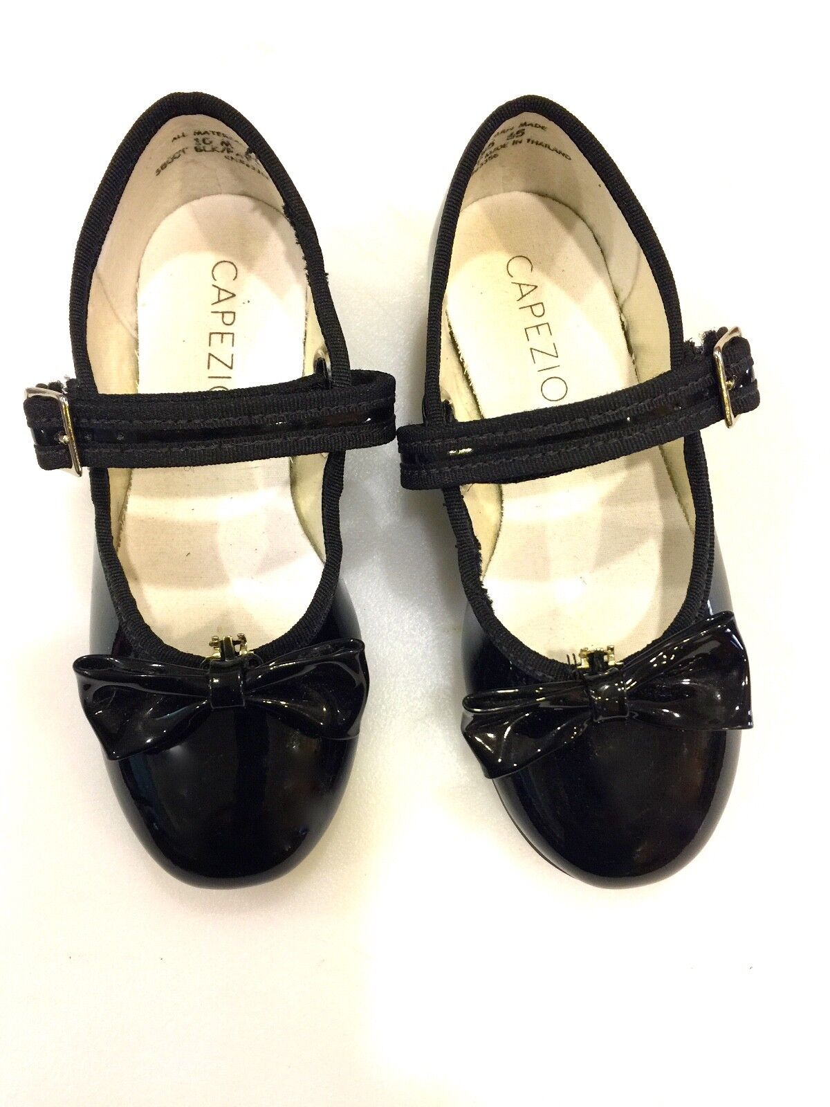 Capezio "mary Jane" Buckle Strap Tap Shoes Black W/ Bow Teletone Children's 10