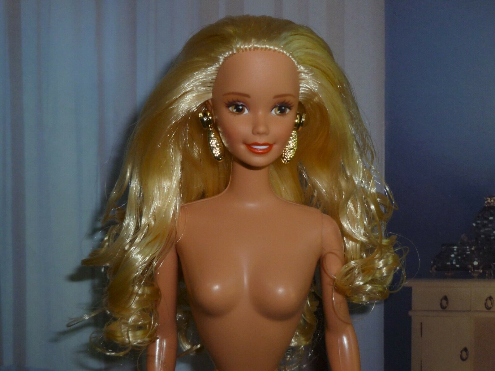 Modern Barbie '80's Sculpt Face Ooak Long Curly Hair Nude ~new Unboxed Condition