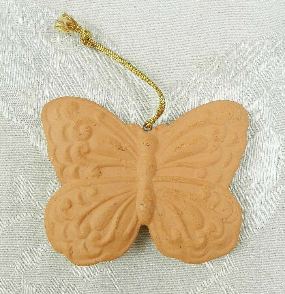 Terra Cotta Butterfly Hanging Ornament 3"