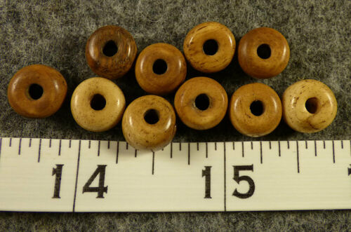 (10) Sioux Indian Padre Bone Trade Beads 150+ Years Old