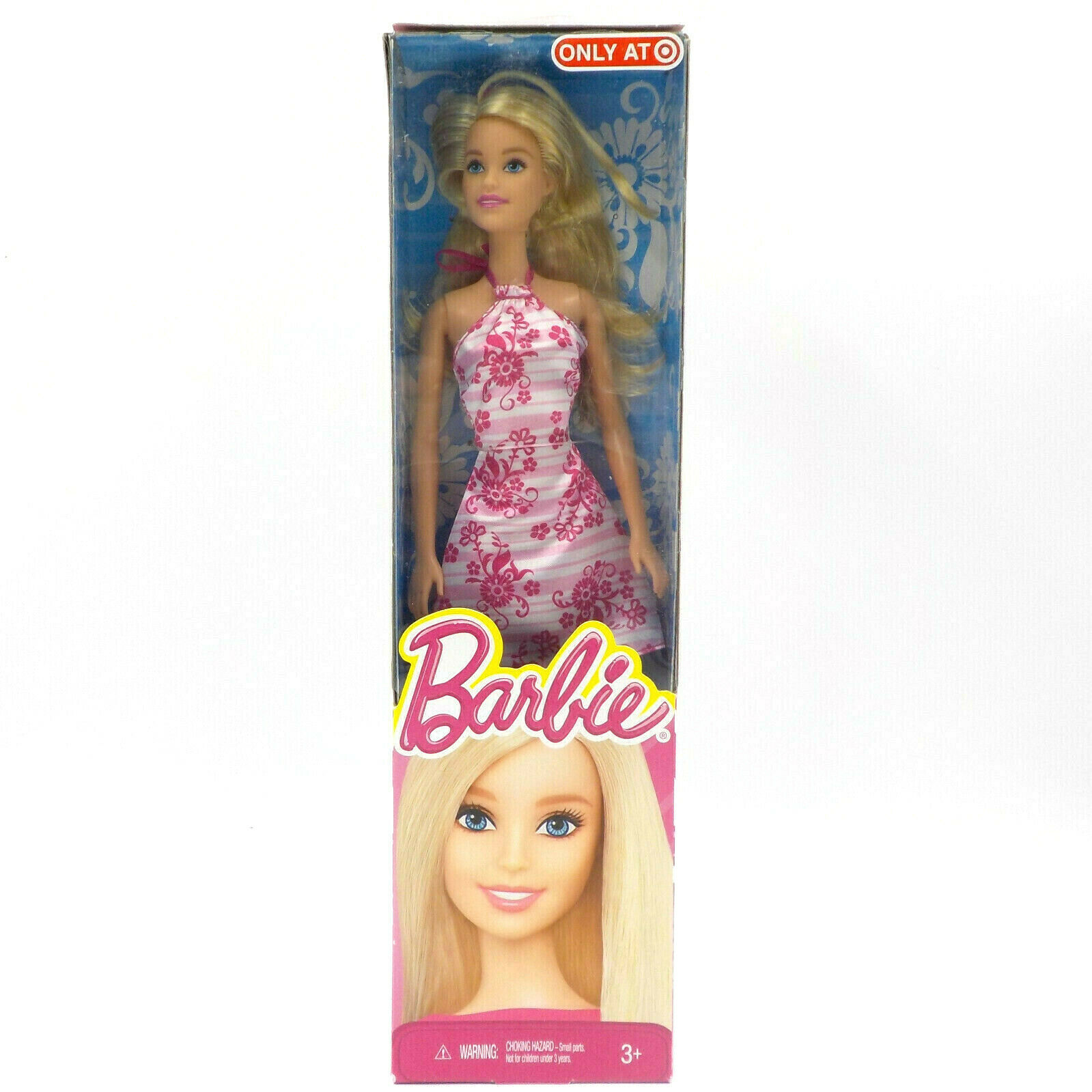 Barbie Doll W/ Pink Floral Dress, 12" Mattel 2014 Target Holiday Exclusive