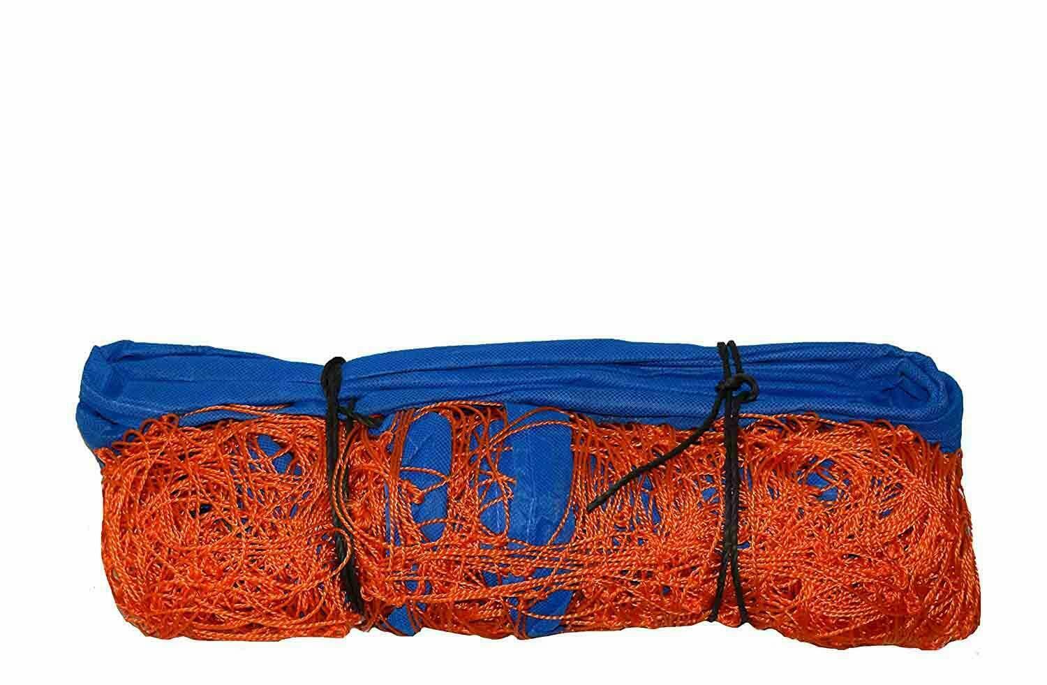 Volleyball Net Without Wire Orange Hdpe 1.5 Mm Thickness 9.5 X 1 Mtrs 100 Mesh