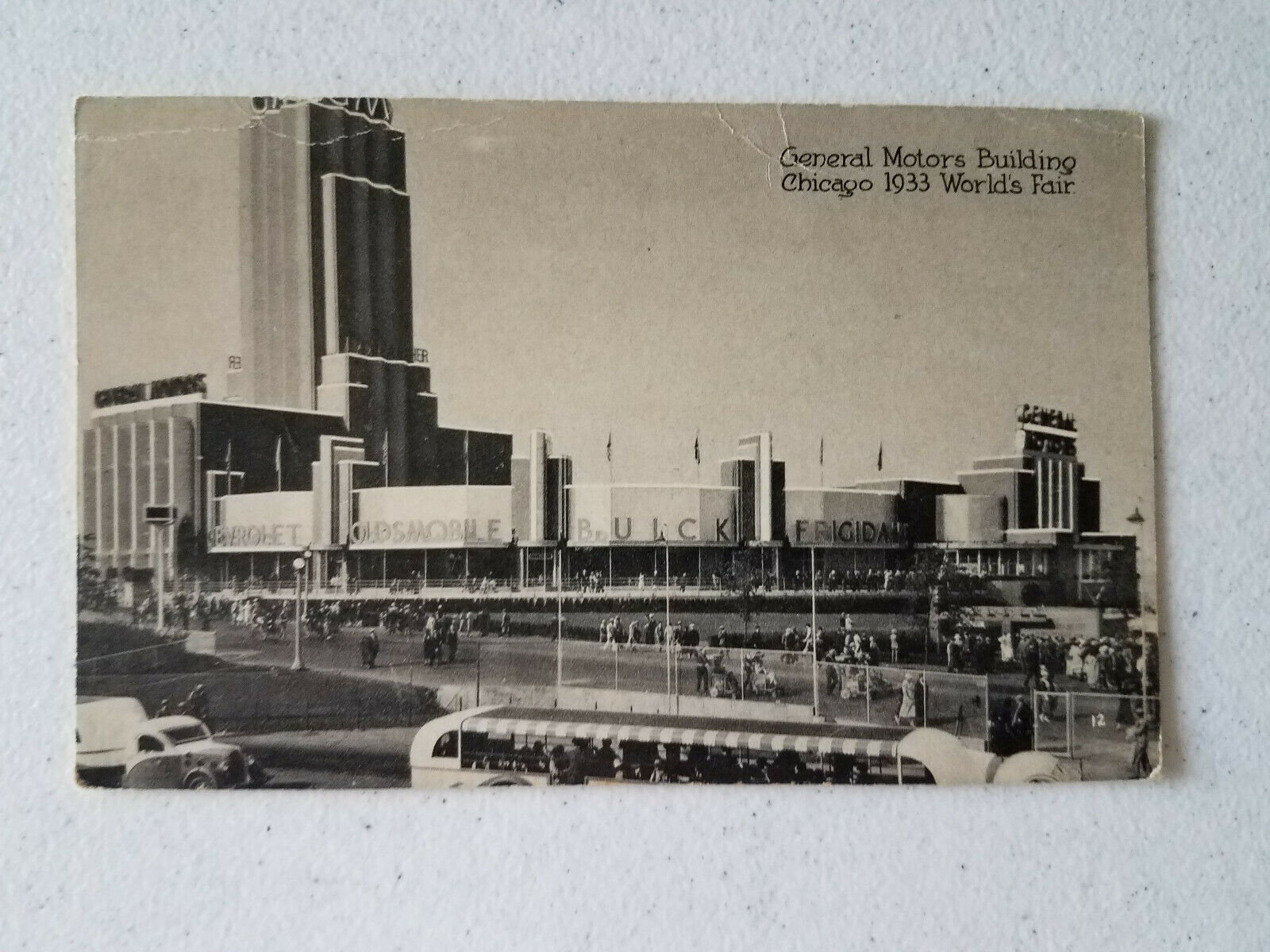 Vintage Unused Postcard General Motors Building 1933 Chicago Worlds Fair