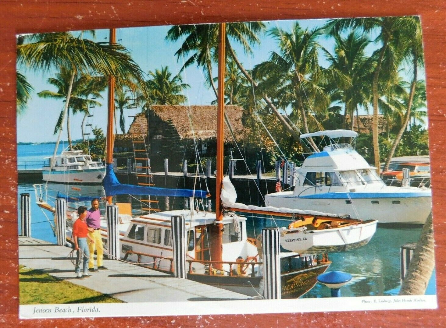 Langford's Outrigger Restaurant And Marina - Jensen Beach, Florida- 70s Postcard