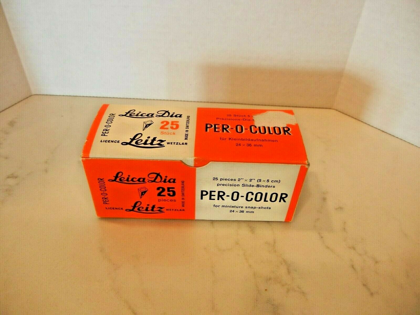 Vintage Leica-dia Leitz Slide Binders Per-o-color With Original Box Switzerland