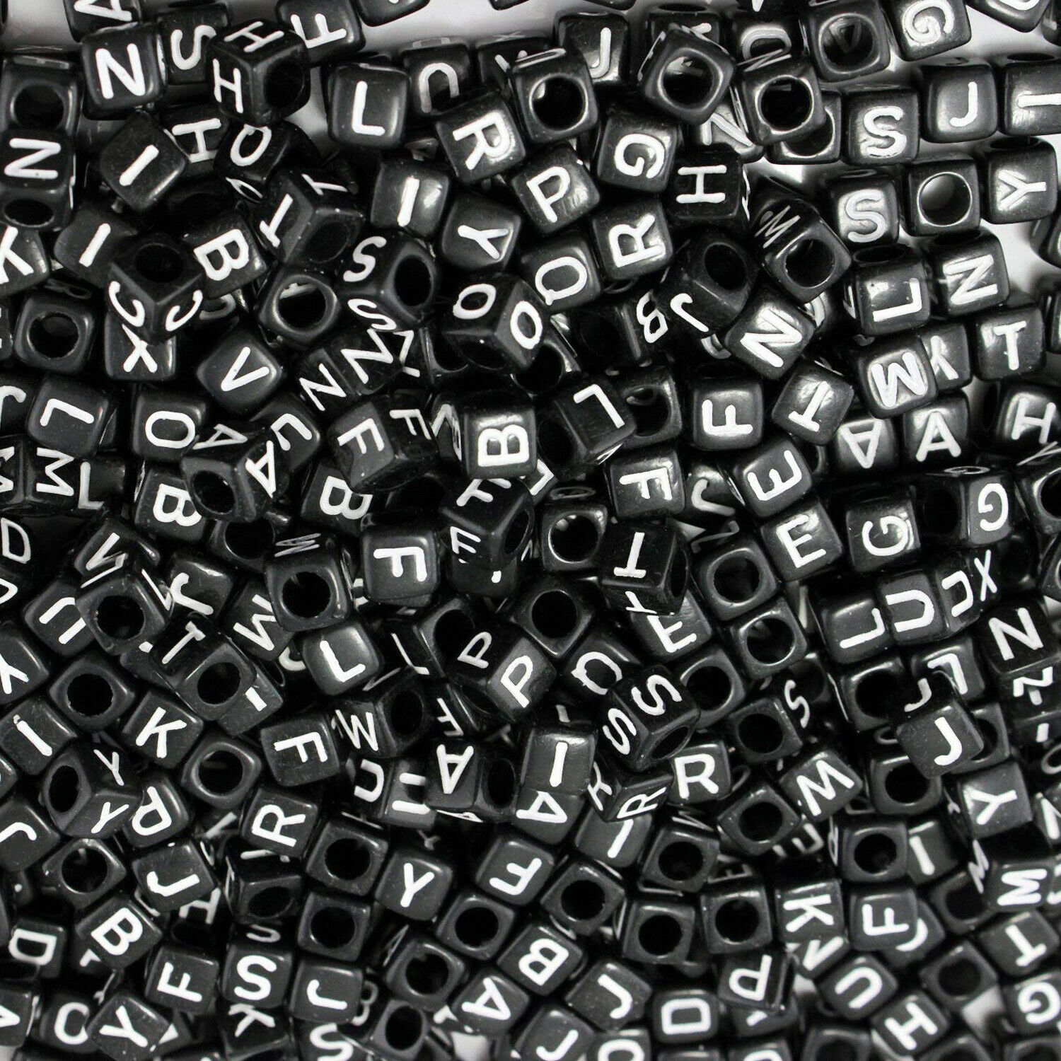 100pcs 6mm Acrylic Letter Beads With Alphabet Bracelets Necklace Diy Craft