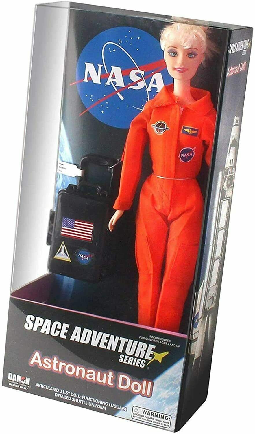 Nasa Blond American Space Adventure 11" Astronaut Doll Accessories In Orange