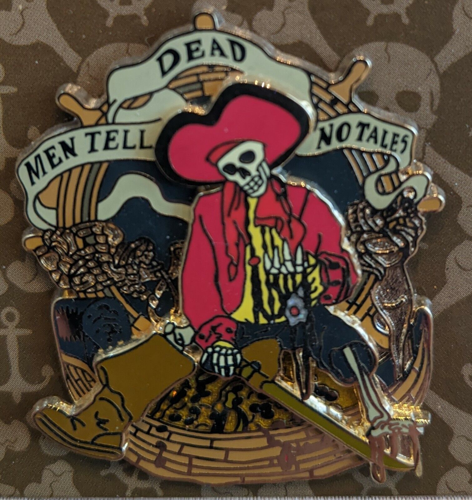 Disney Pirates Of The Caribbean "dead Men Tell No Tales" Skeleton Pin