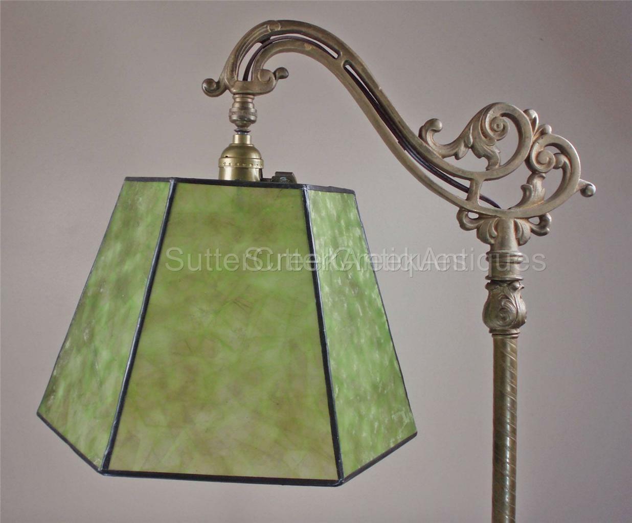 Mission Arts & Crafts Mica Bridge Floor Lamp Shade Green Tailor Made Lampshades