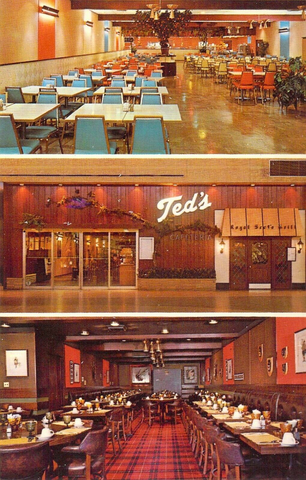 Mi Pontiac Teds Restaurant Pontiac Mall Shopping Center Defunct Postcard B6