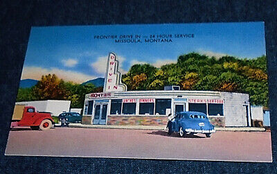 Frontier Drive In Restaurant, Missoula Montana Vintage Roadside Postcard