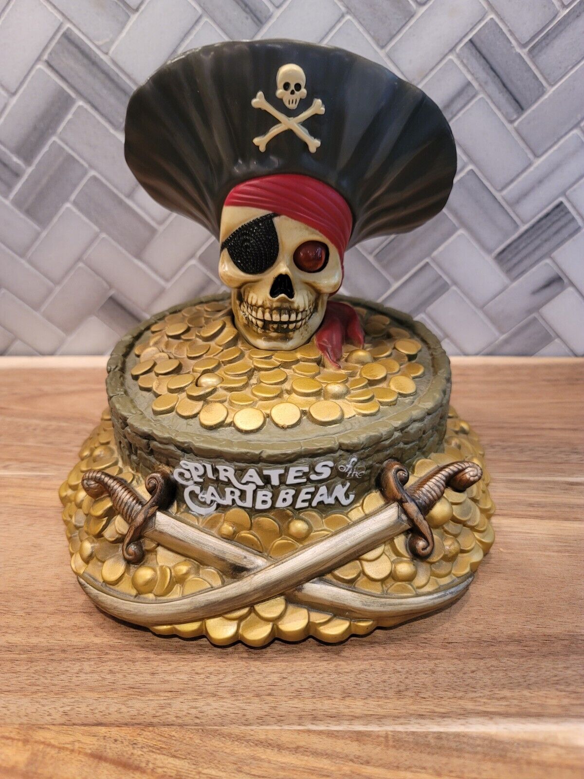 Walt Disney Pirates Of The Caribbean Coin Piggy Bank Non Talking Version 8" Tall