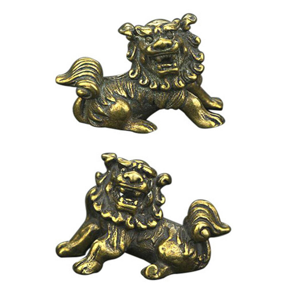 1 Pair Nice Chic Feng Shui Decor Lion Ornament For Home Room