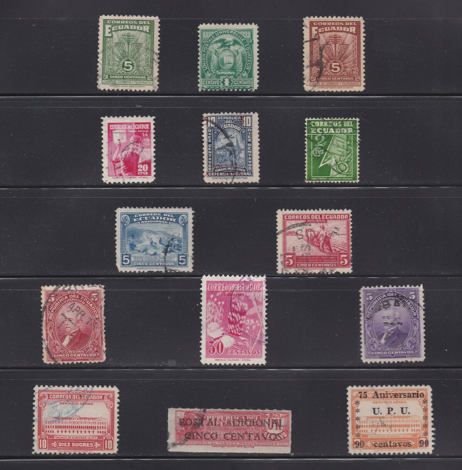 Lot Of 14 Ecuador Stamps - Mini Collection Of Used Singles - Ec03