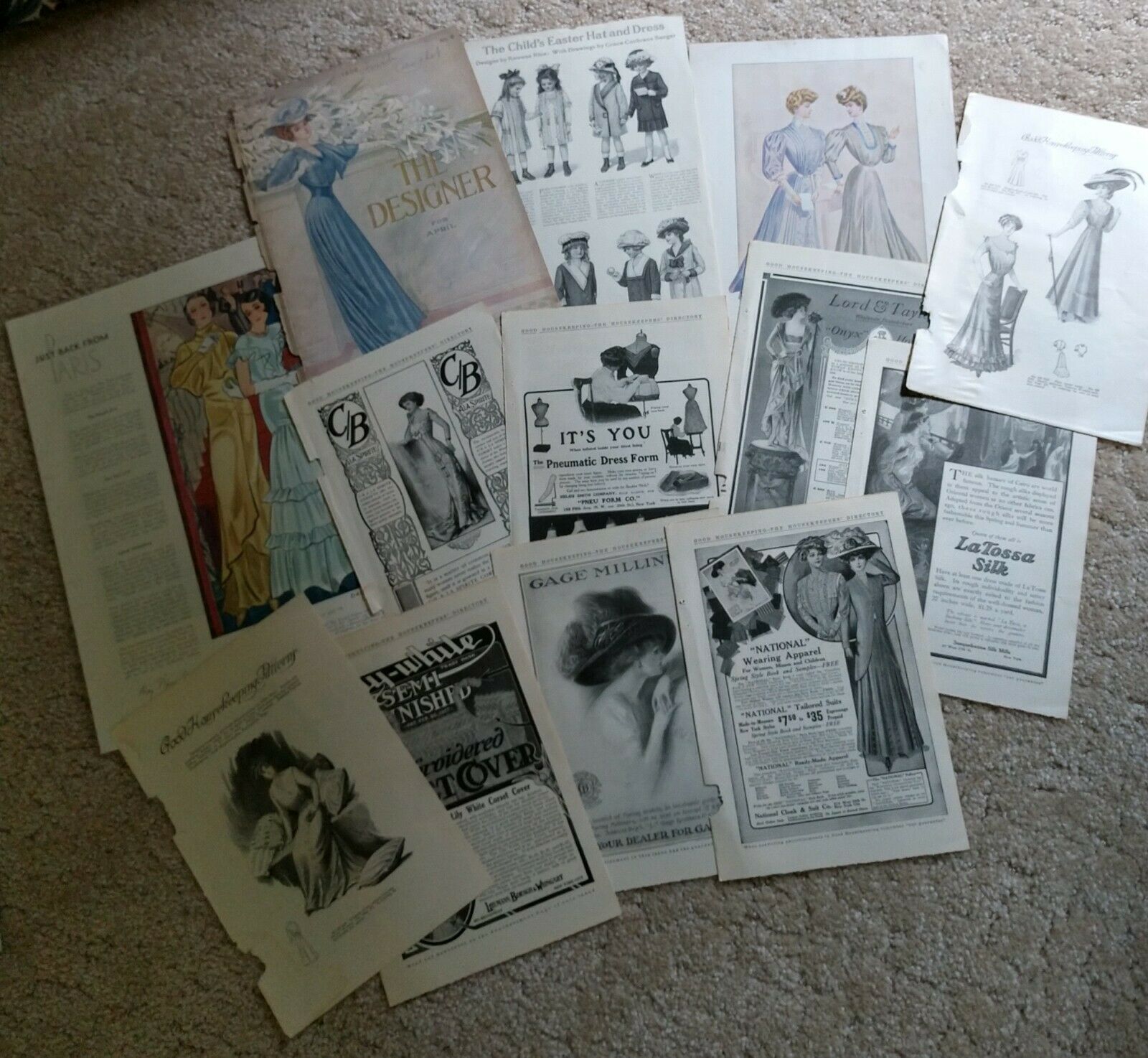 Lot 24 Vintage Women's Clothing Magazine Advertising Print Ads Early 1900s-1930s