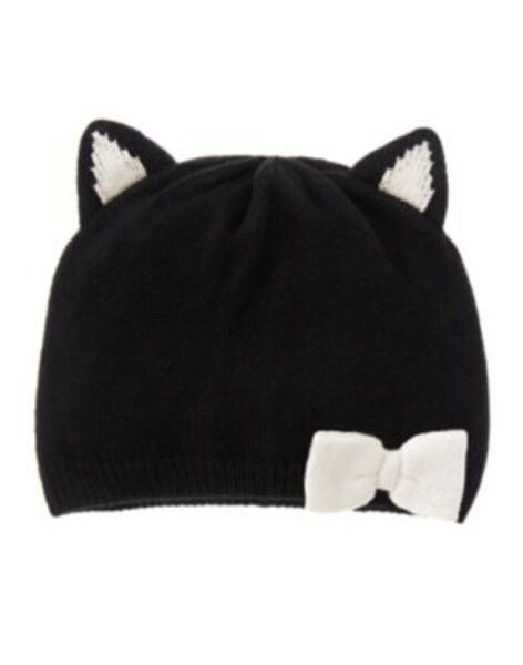Gymboree City Kitty Black Kitty Cat W/ Ivory Bow Sweater Hat 6 12 24 Nwt