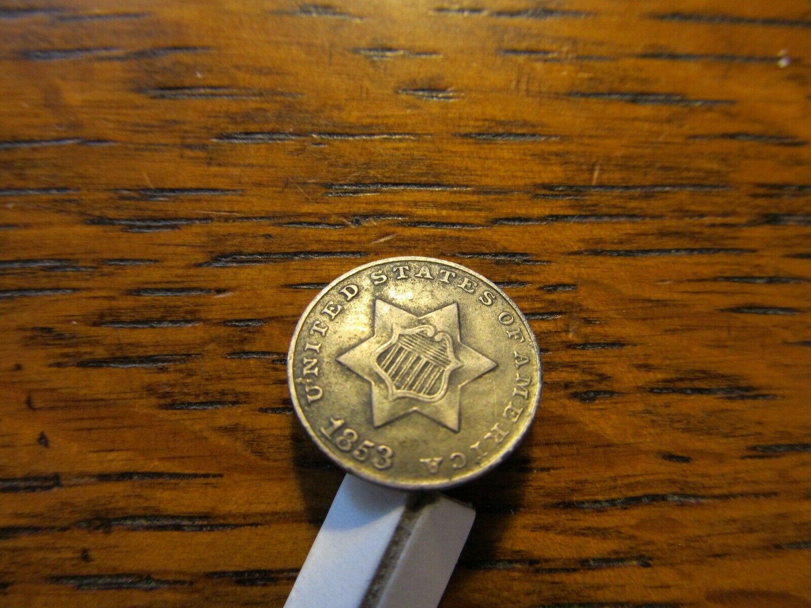 1853 3 Cent Silver (lot #272)  Sharp Details, High Grade, Very Nice Trime