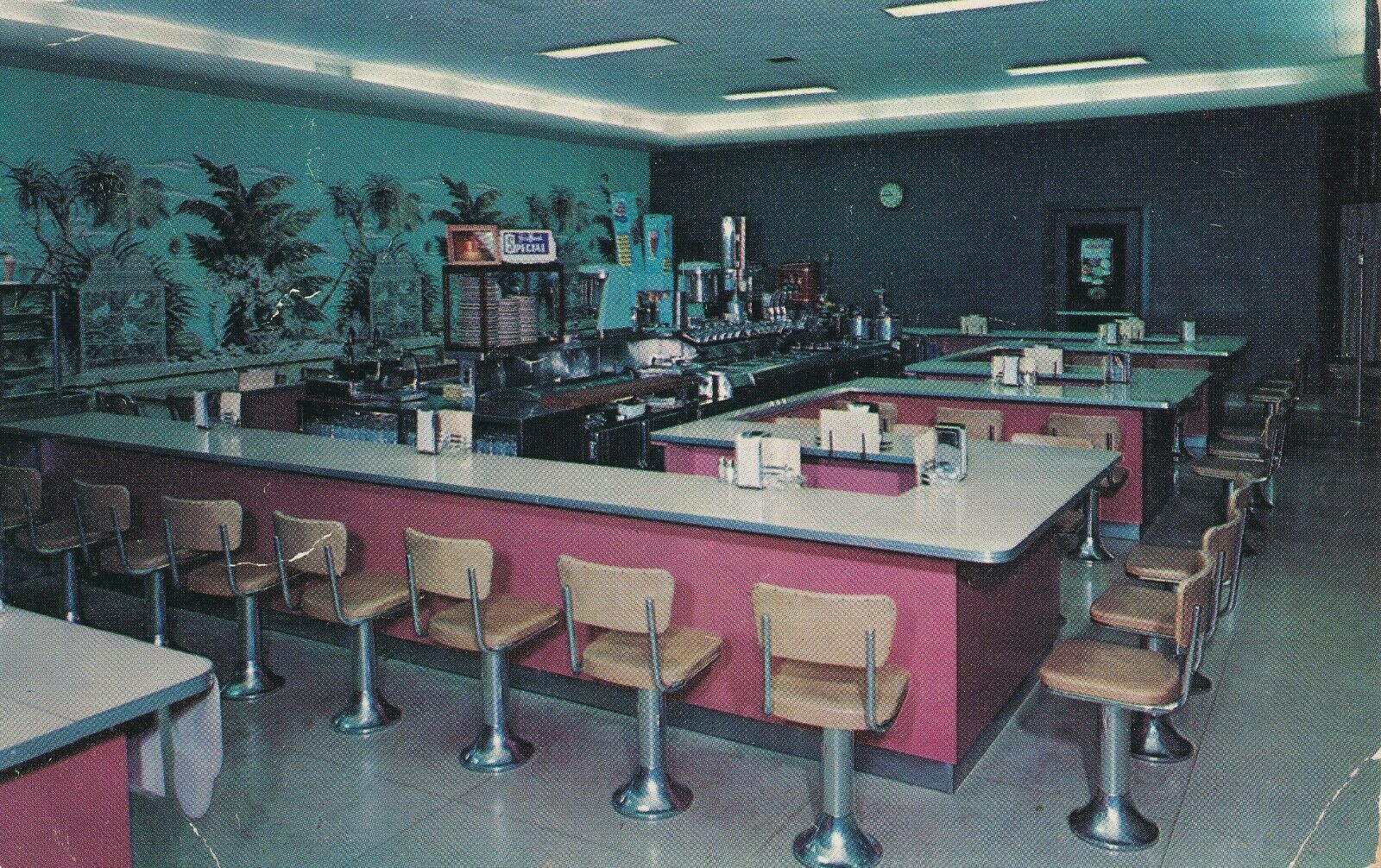 1955 Vintage Chrome Postcard~cow Bell Diner~dairy Bar~soda Fountain~sikeston, Mo