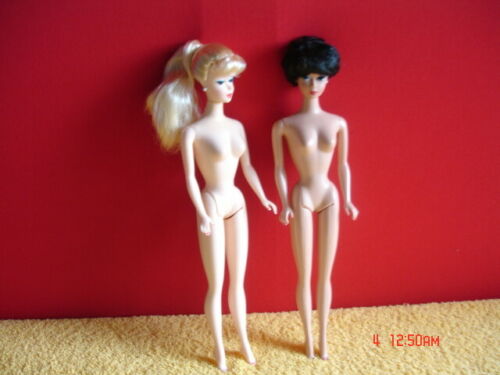 Barbie Reproduction (2) Nude Dolls  Bubble Cut & Ponytail 1958-1993