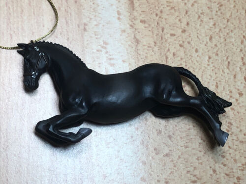 Roman Mini Black Thoroughbred Race Horse Figurine Christmas Ornament 2.25” H