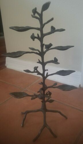 Rare Sold Out Anthropologie Bird Tree Leaves Decor Jewelry Holder Organizer