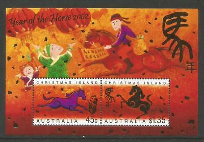 Christmas Island 2002 Lunar New Year/horse Ss--attractive Topical (435a) Mnh