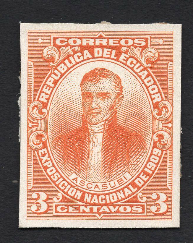 Ecuador 1909 3 Centavos Stamp Mh Cv=30$ Proof,cardboard R!r!r!