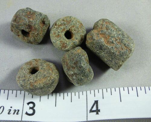 (5) Pre 1600 Cherokee Indian Stone Trade Beads 250+ Years Old