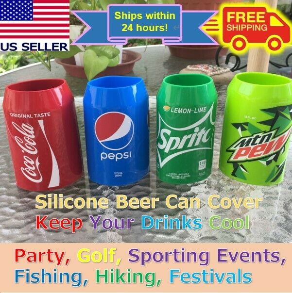 Beer Can Covers, Silicone Sleeve Hide A Beer Coca-cola,pepsi,sprite,mtn Dew 12oz