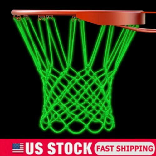 Glow In The Dark Light Sun Powered Basketball Hoop Net Shoots Training Net Green