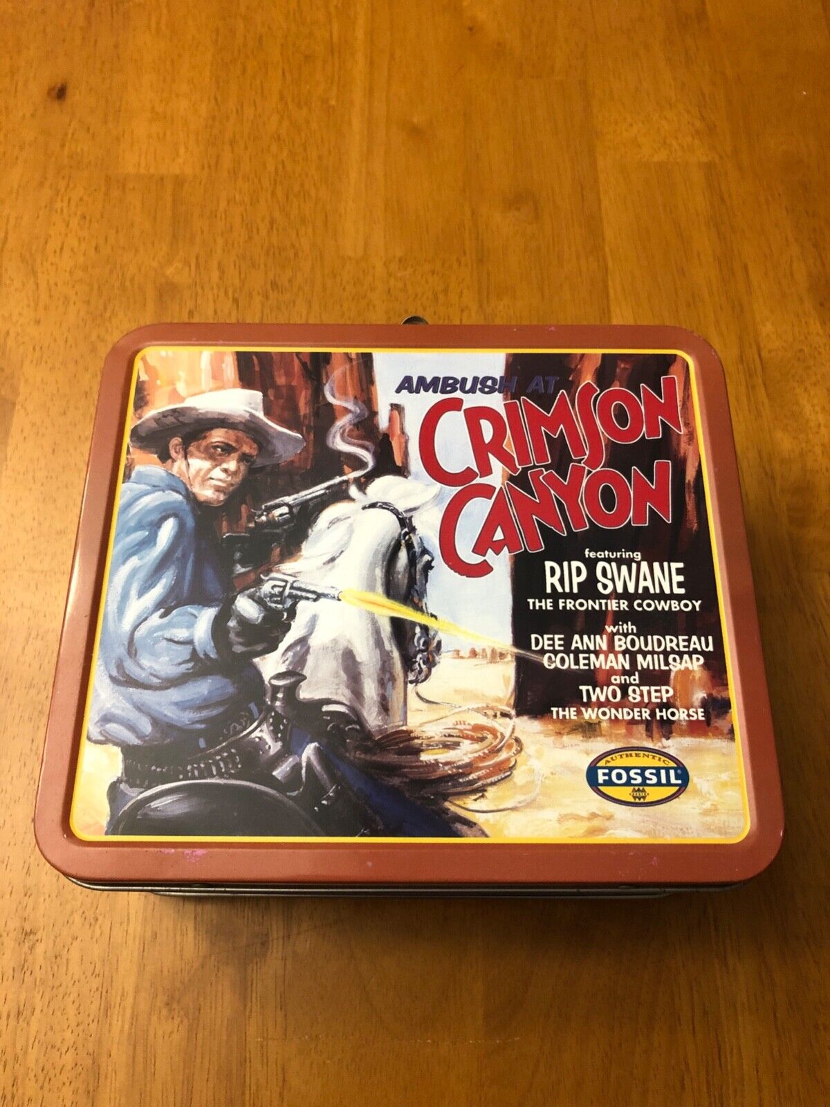Fossil Full-size Metal Lunch Box Ambush At Crimson Canyon With Cowboy Rip Swane