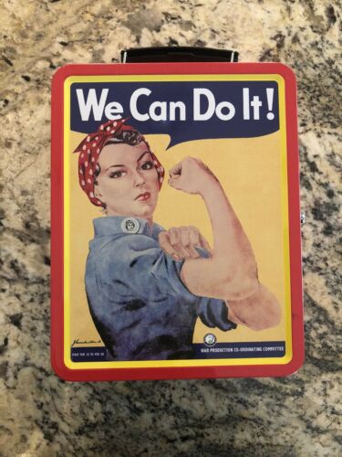 Rosie The Riveter Tin Lunch / School / Office Pail