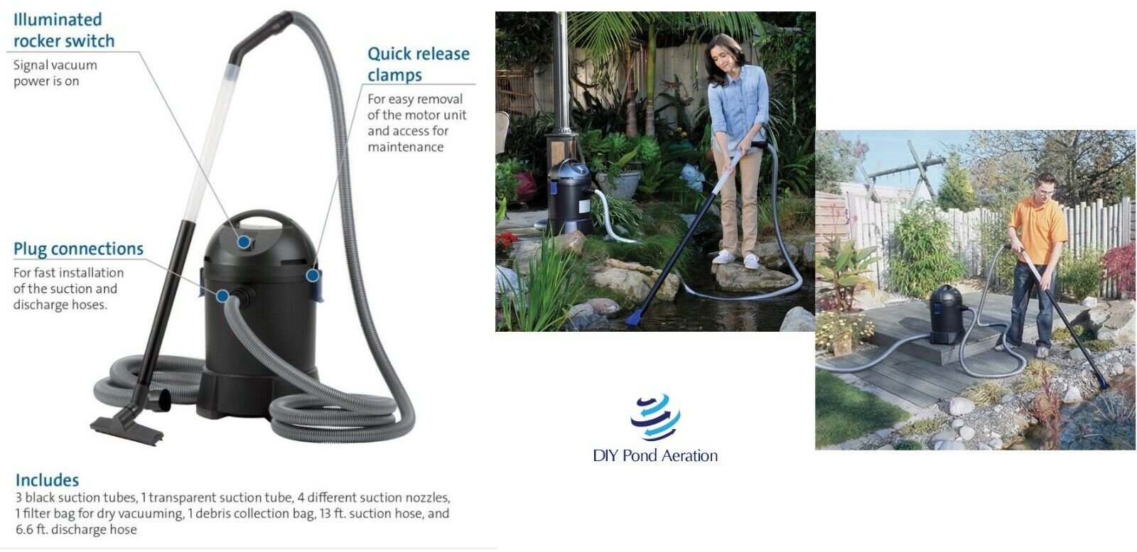 New Oase Pondovac Classic Fish & Koi Pond Pool Vacuum Continuous Suction 2yr Wty