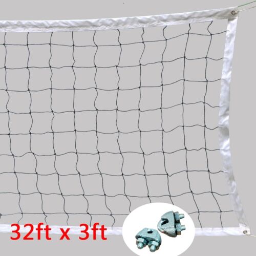 Official Size Volleyball Net With Steel Cable Rope Beach Outdoor Indoor Us Ship