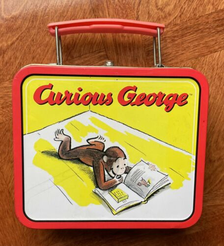 Curious George Mini Lunch Box, Metal, Reading A Book, Universal Studios, 5.5x4.5