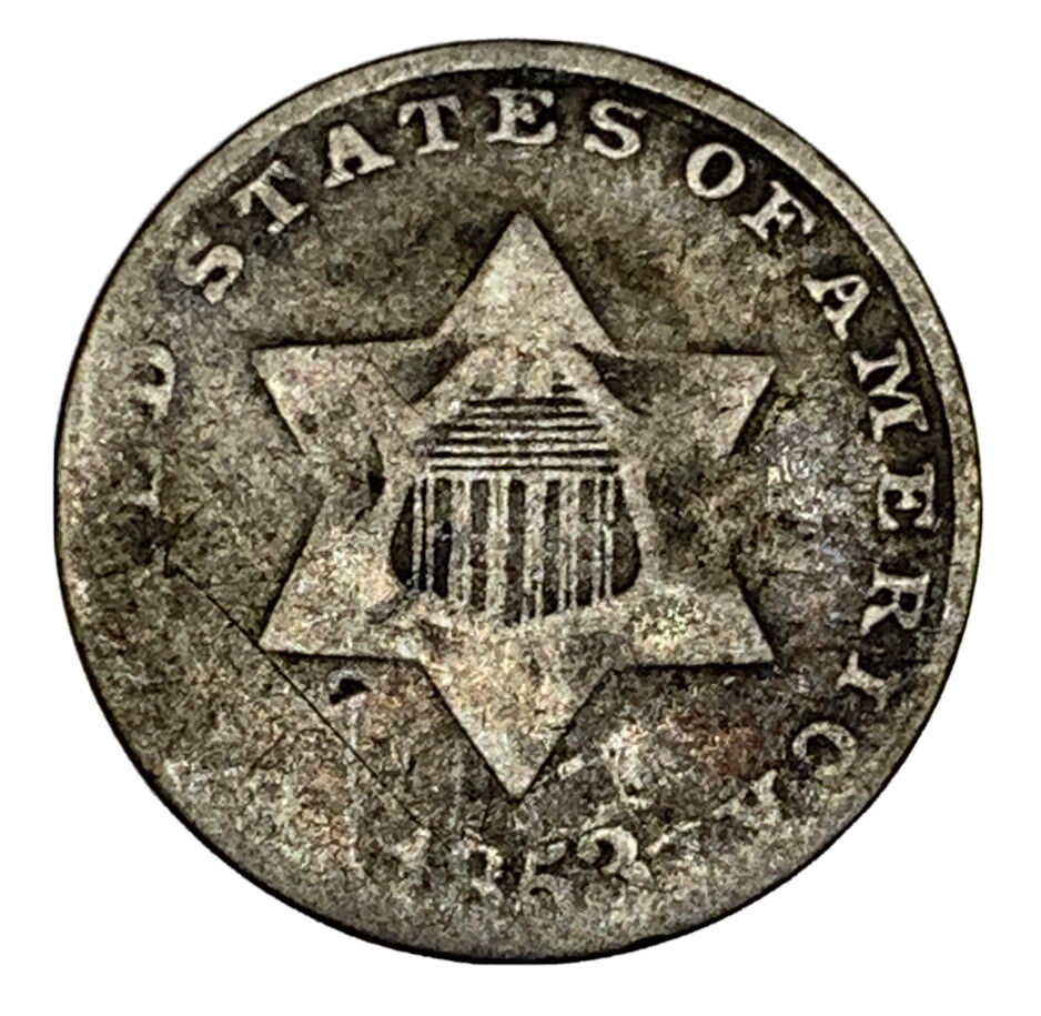 1853 Three Cent Silver. Good