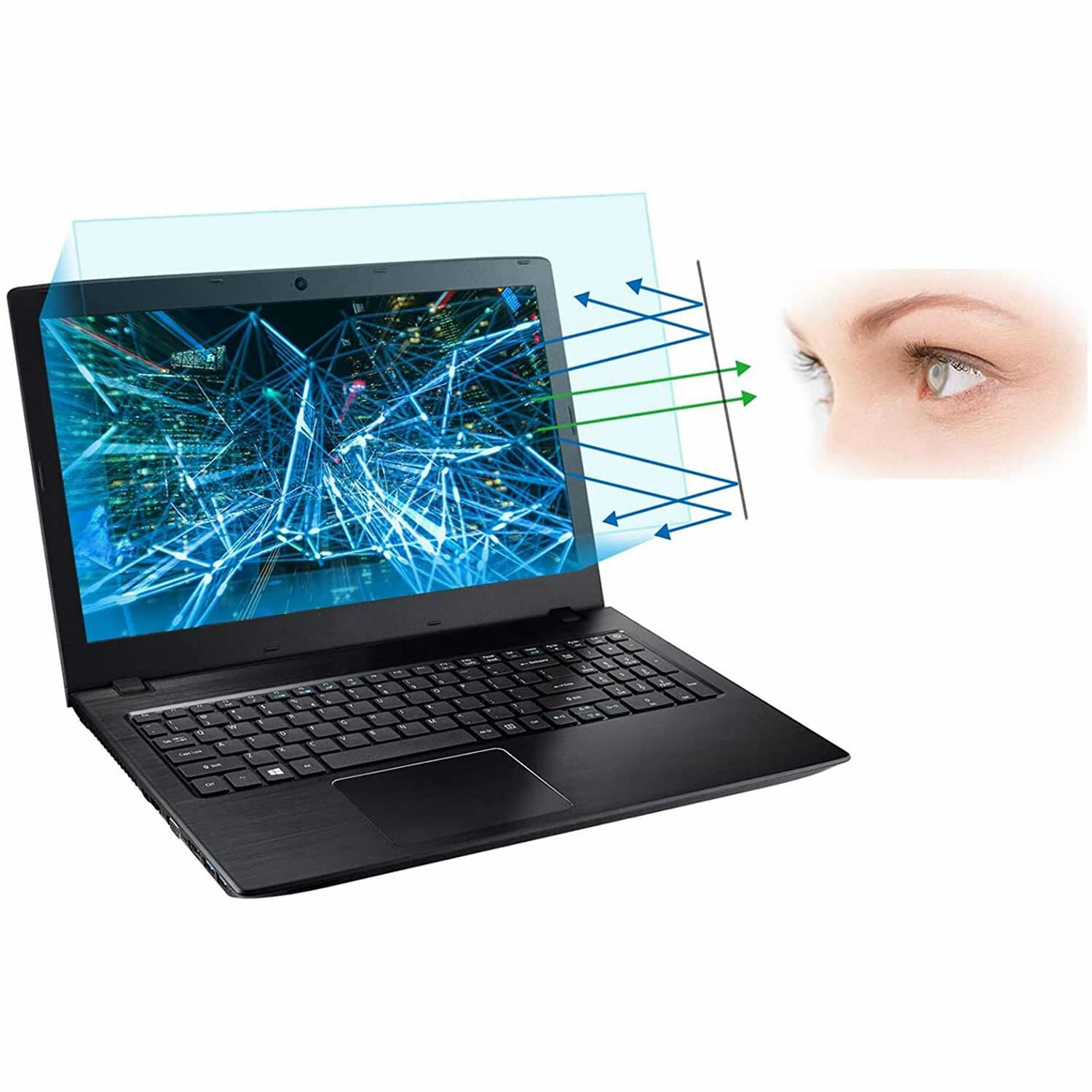 2x Anti Glare Screen Protector For 15.6" Dell Inspiron 15 7000 7506 2in1 Laptop