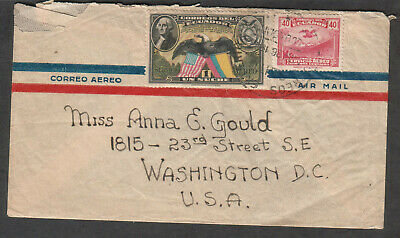 Ecuador 1947 Cover To Anna E Gould 1815 23rd Street Washington Dc