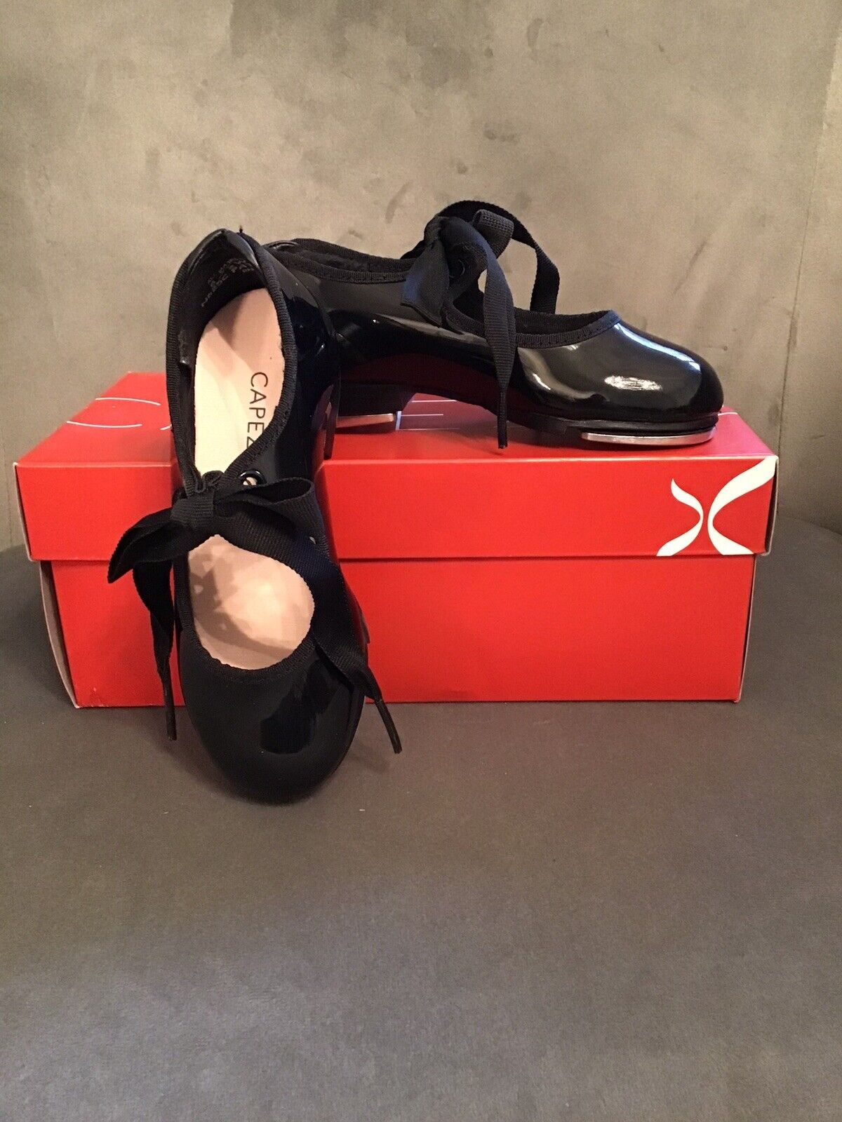 New! “capezio” Children’s Patent Leather “tyette” Tap Shoes Size 8.5w