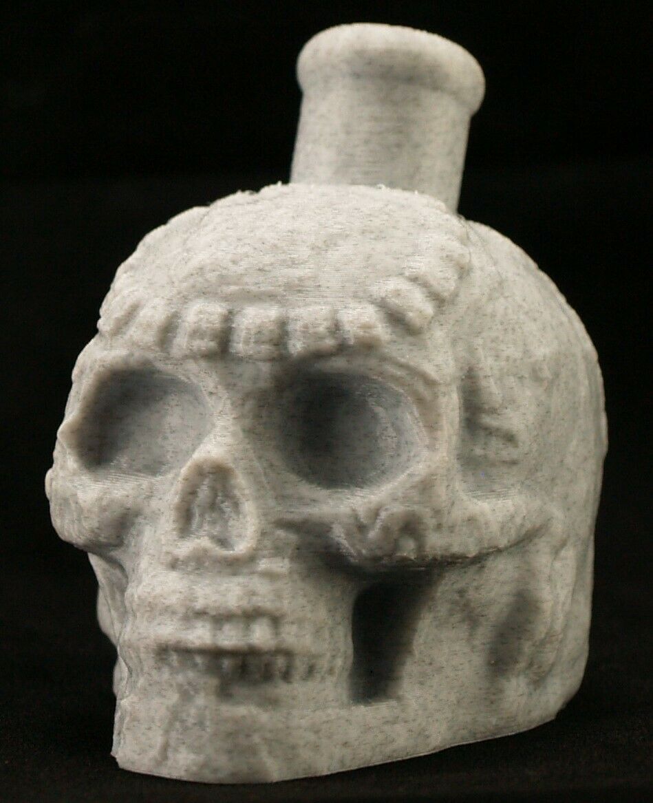 Mayan / Aztec Death Whistle Skull Marble White Pla *** Made In Usa ***